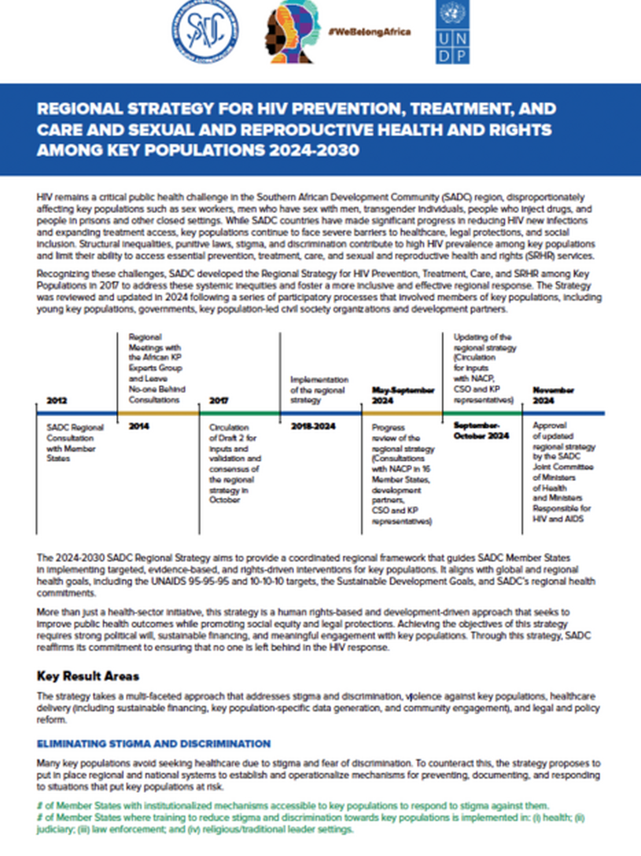Brief: SADC Regional Strategy for HIV and SRHR among Key Populations 2024–2030